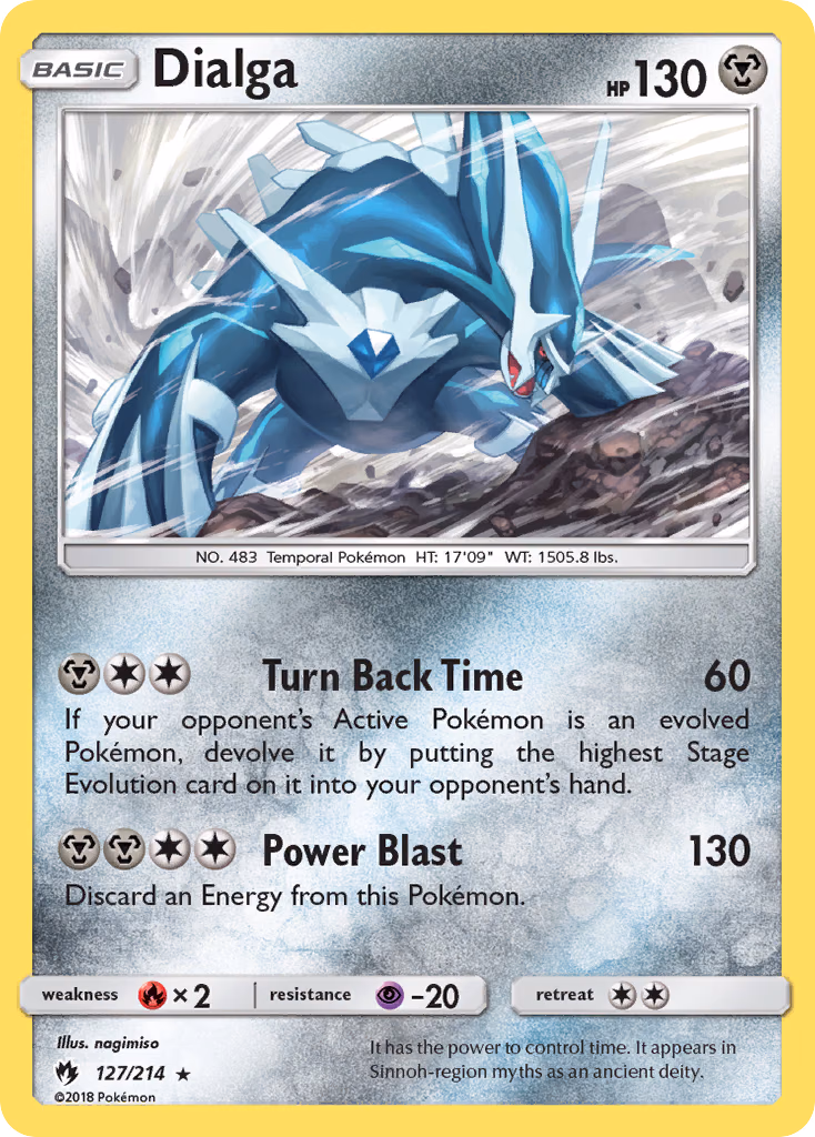 Dialga Pokemon card (127/214, Lost Thunder)
