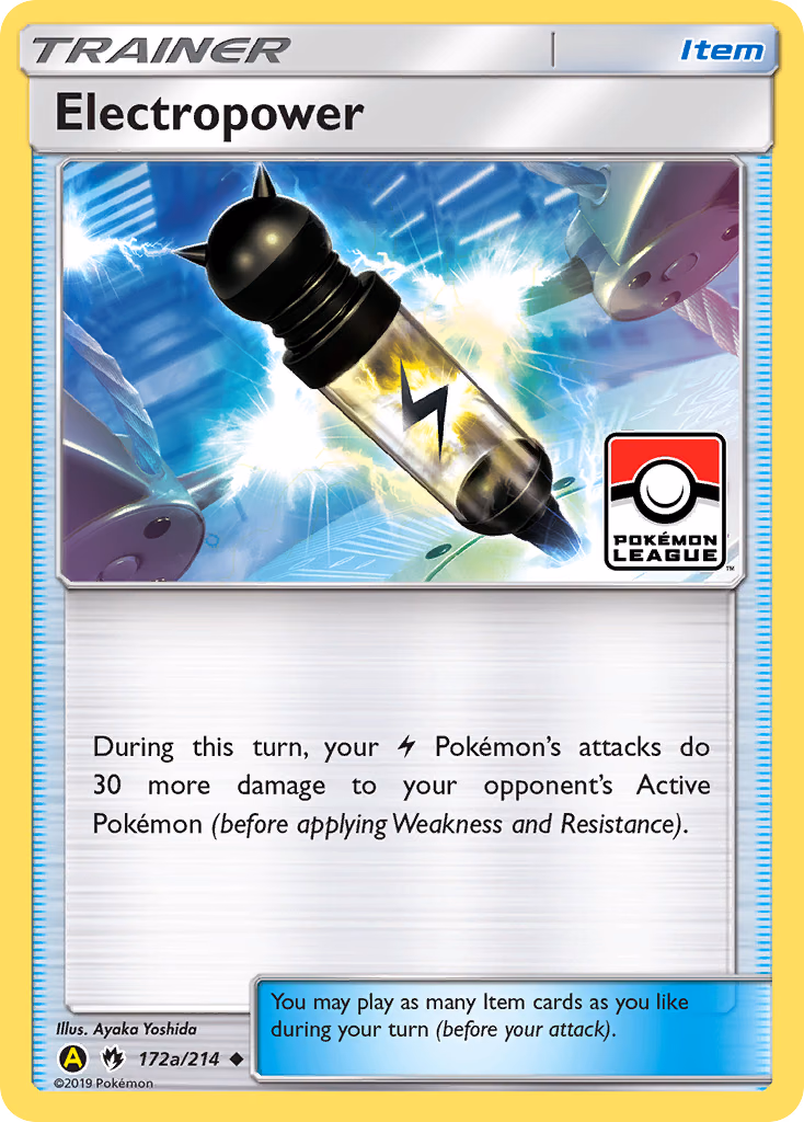 Electropower Pokemon card (172a/214, Lost Thunder)