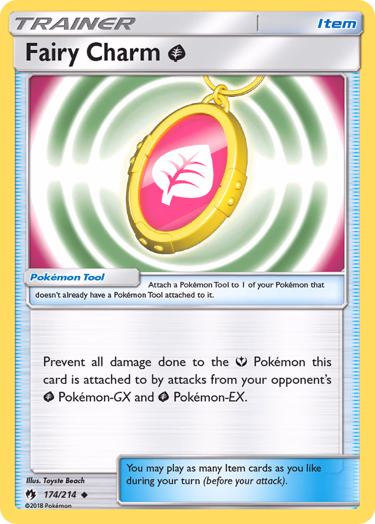 Fairy Charm Grass Pokemon card (174/214, Lost Thunder)