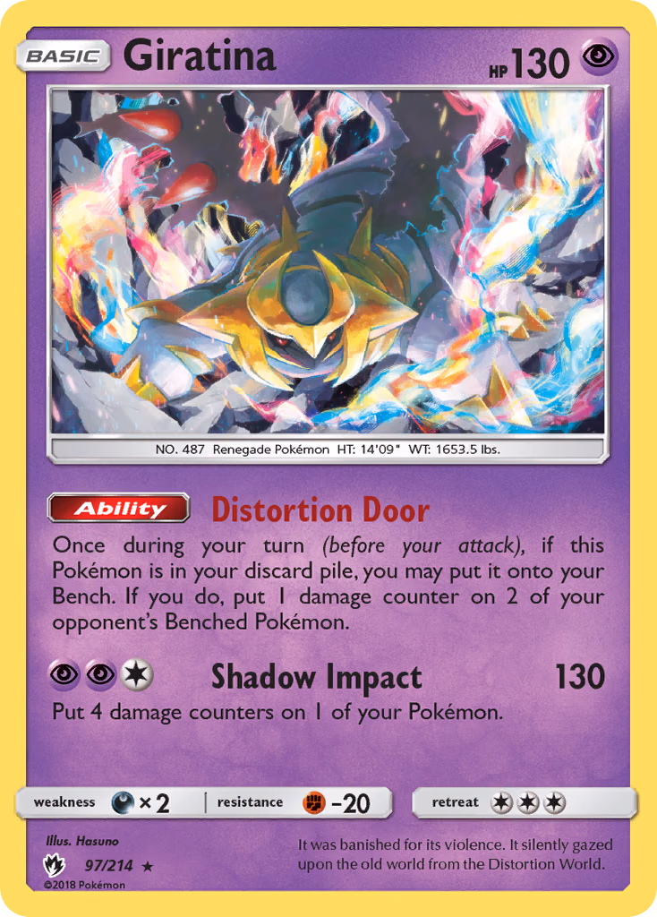 Giratina Pokemon card (97/214, Lost Thunder)