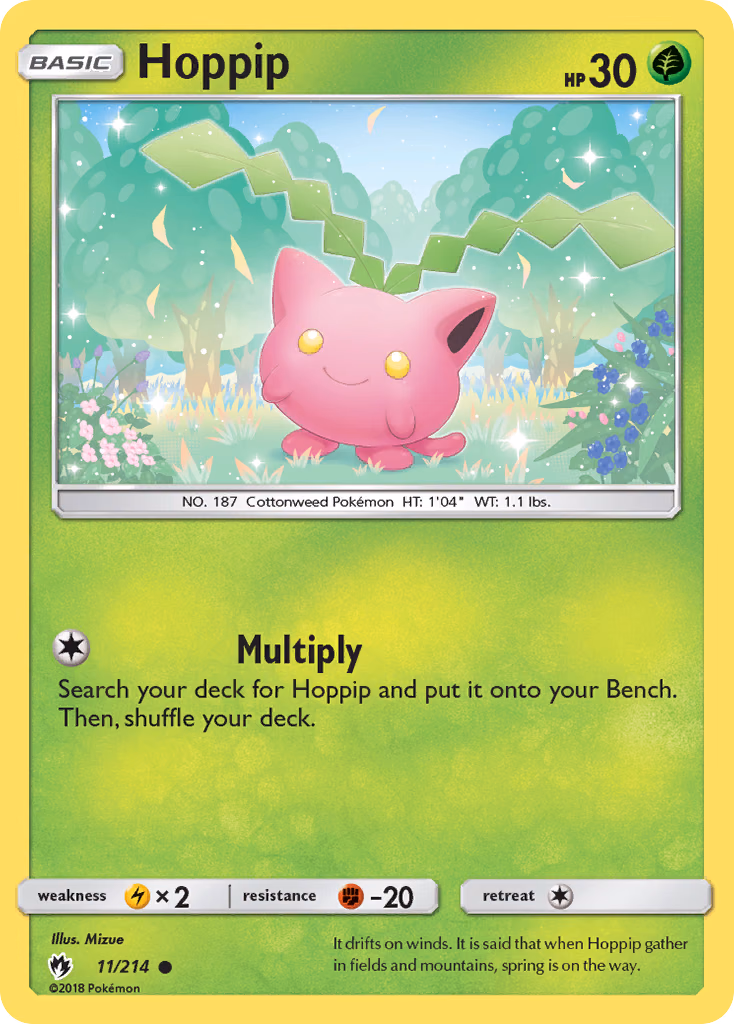 Hoppip Pokemon card (11/214, Lost Thunder)