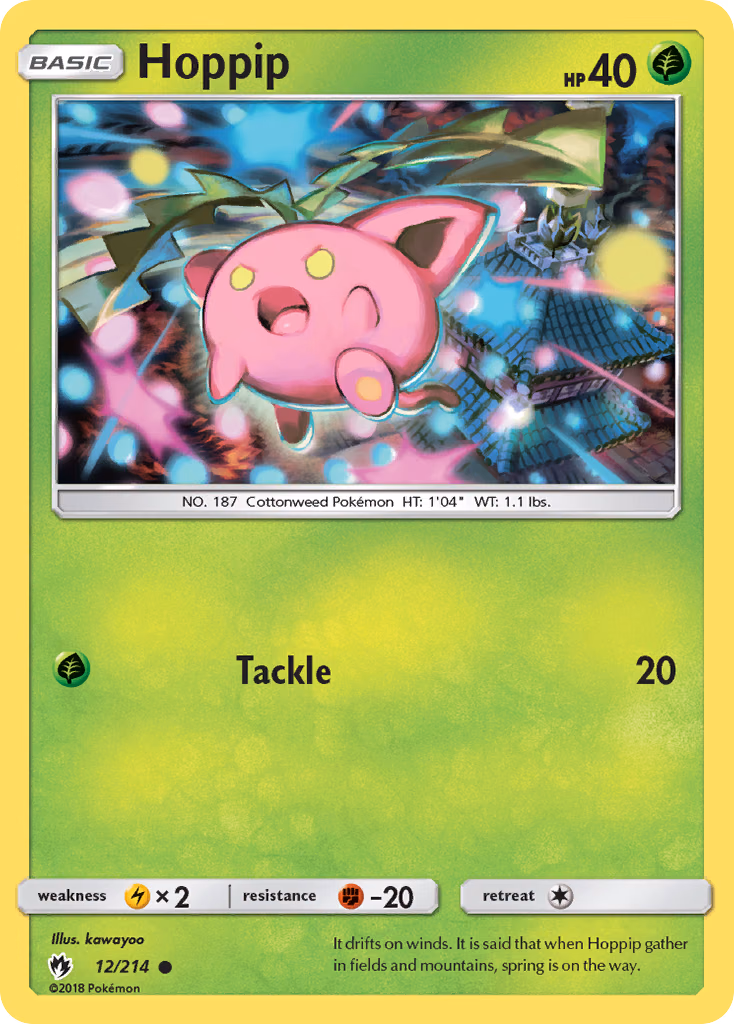 Hoppip Pokemon card (12/214, Lost Thunder)