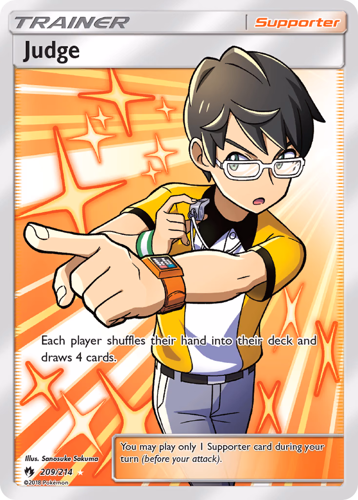 Judge Pokemon card (209/214, Lost Thunder)