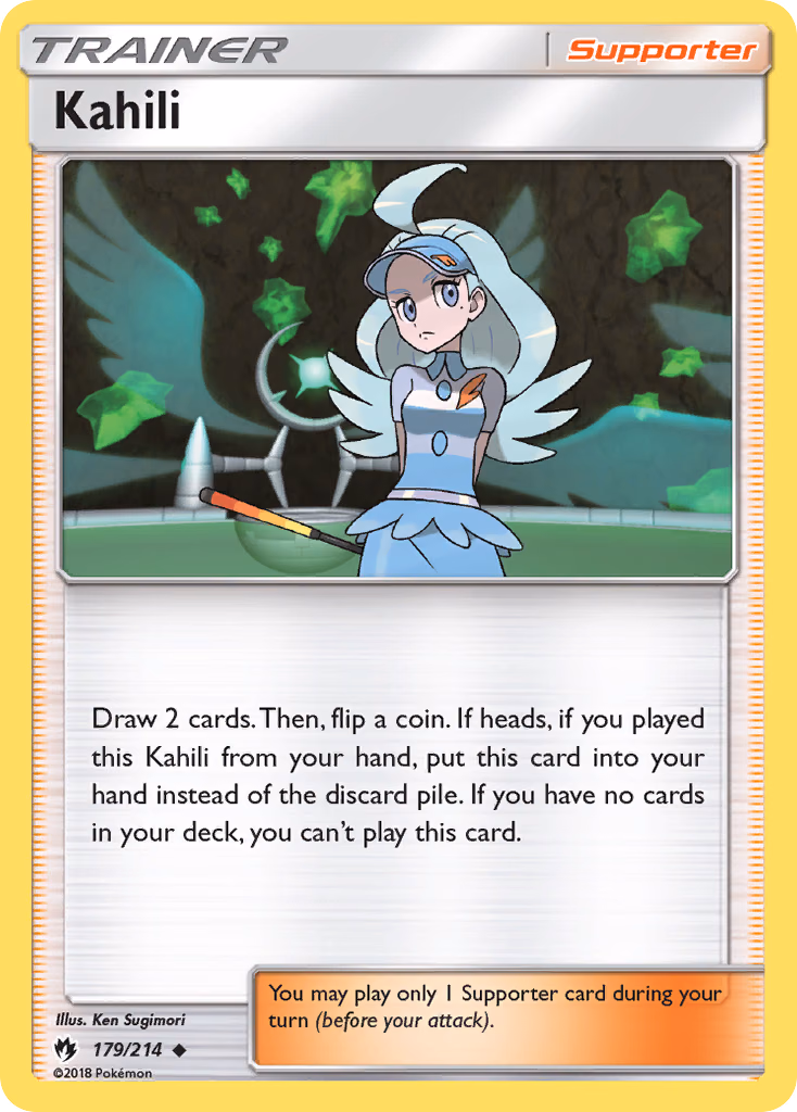 Kahili Pokemon card (179/214, Lost Thunder)