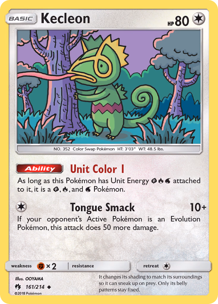 Kecleon Pokemon card (161/214, Lost Thunder)