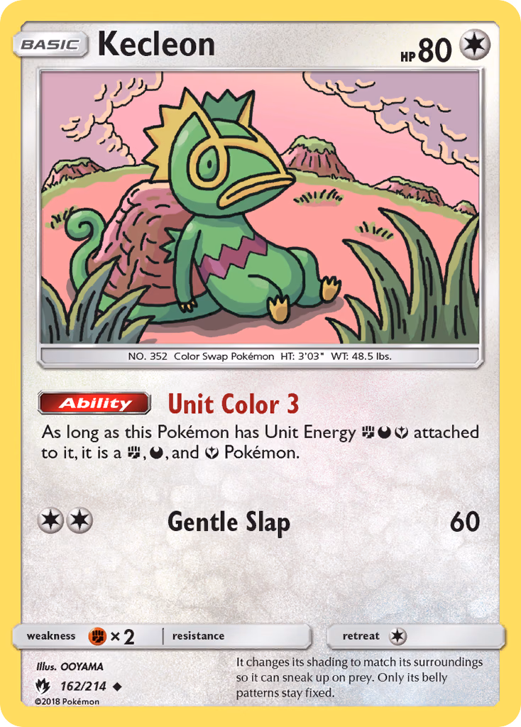 Kecleon Pokemon card (162/214, Lost Thunder)