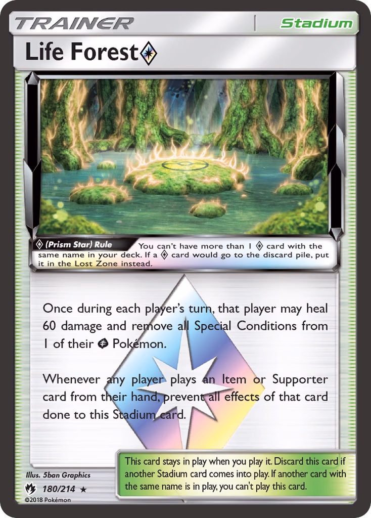 Life Forest ◇ Pokemon card (180/214, Lost Thunder)