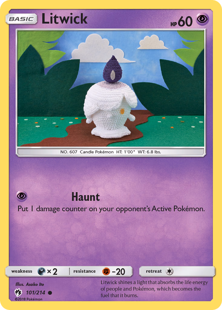 Litwick Pokemon card (101/214, Lost Thunder)