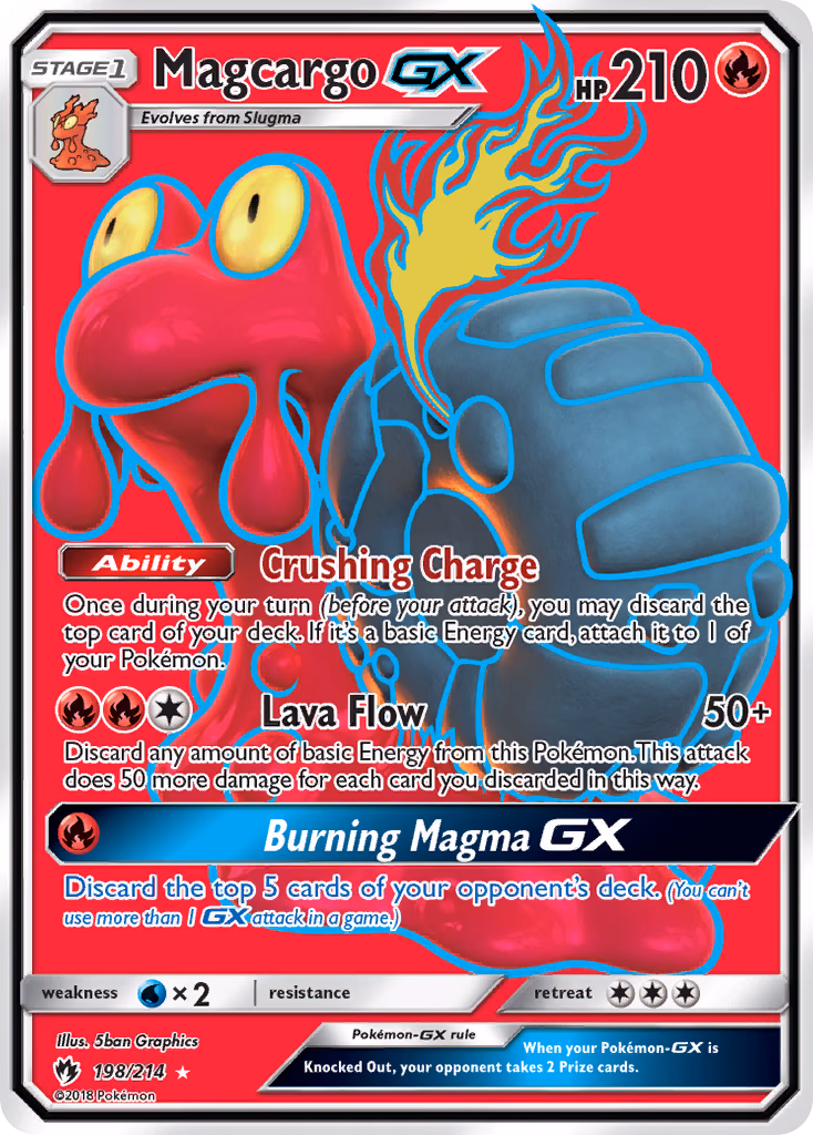 Magcargo-GX Pokemon card (198/214, Lost Thunder)