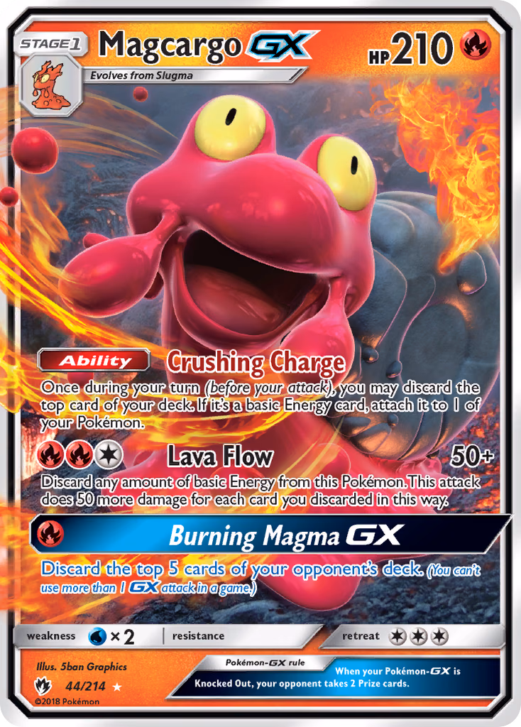 Magcargo-GX Pokemon card (44/214, Lost Thunder)