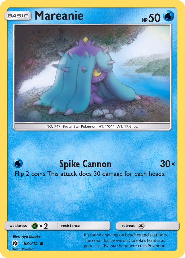 Mareanie Pokemon card (68/214, Lost Thunder)