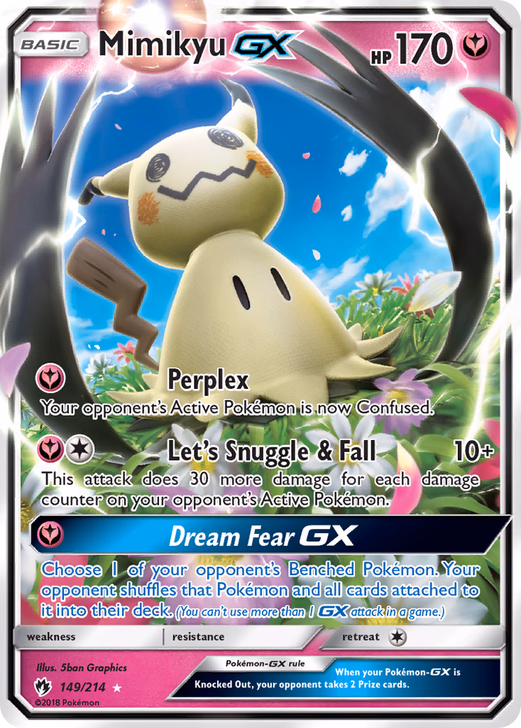 Mimikyu-GX Pokemon card (149/214, Lost Thunder)