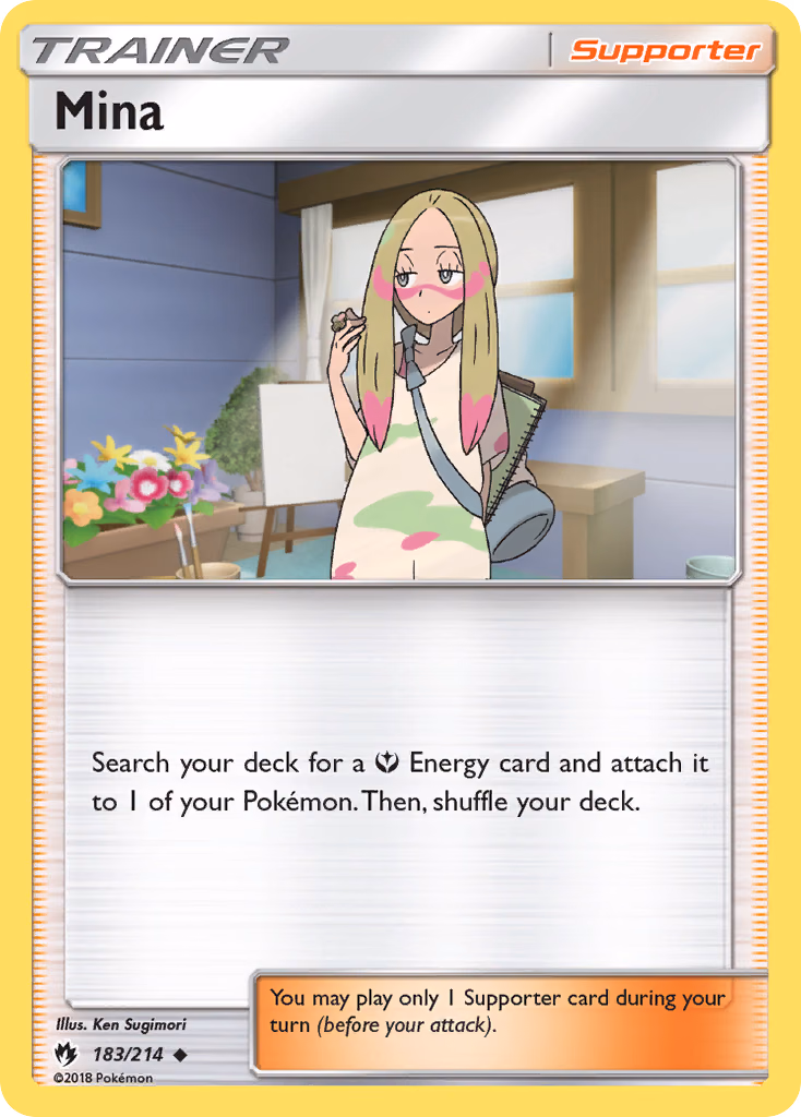 Mina Pokemon card (183/214, Lost Thunder)