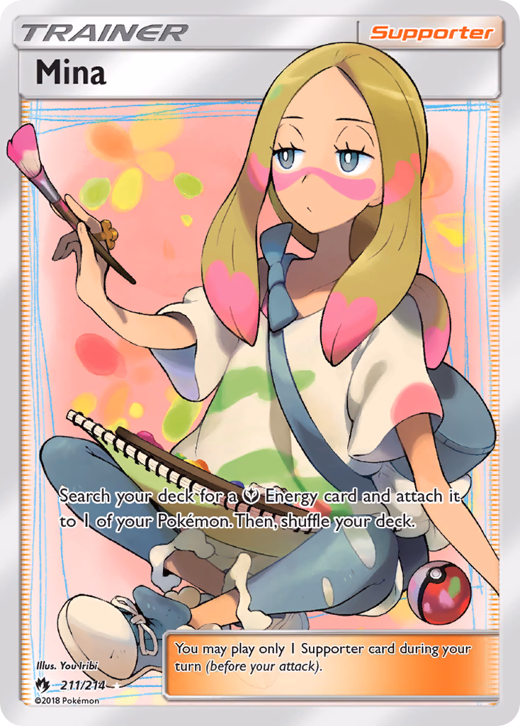 Mina Pokemon card (211/214, Lost Thunder)