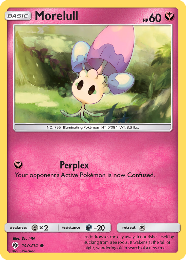 Morelull Pokemon card (147/214, Lost Thunder)