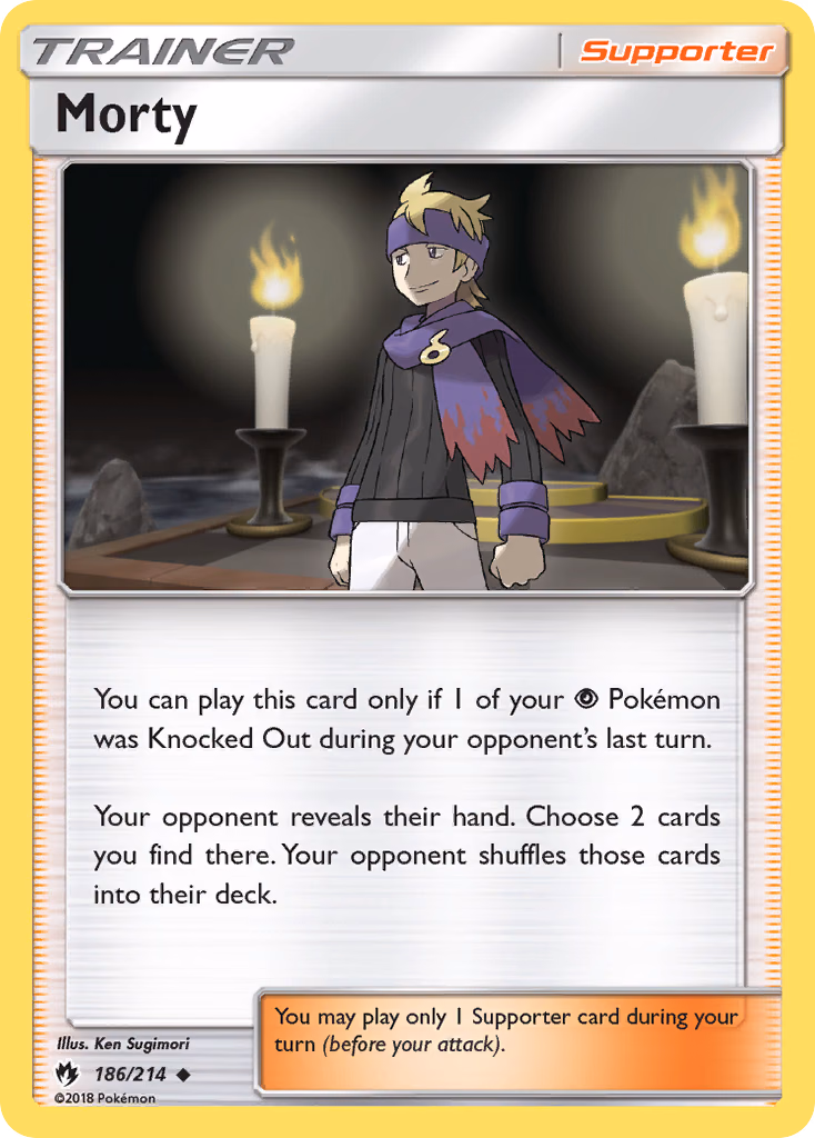 Morty Pokemon card (186/214, Lost Thunder)