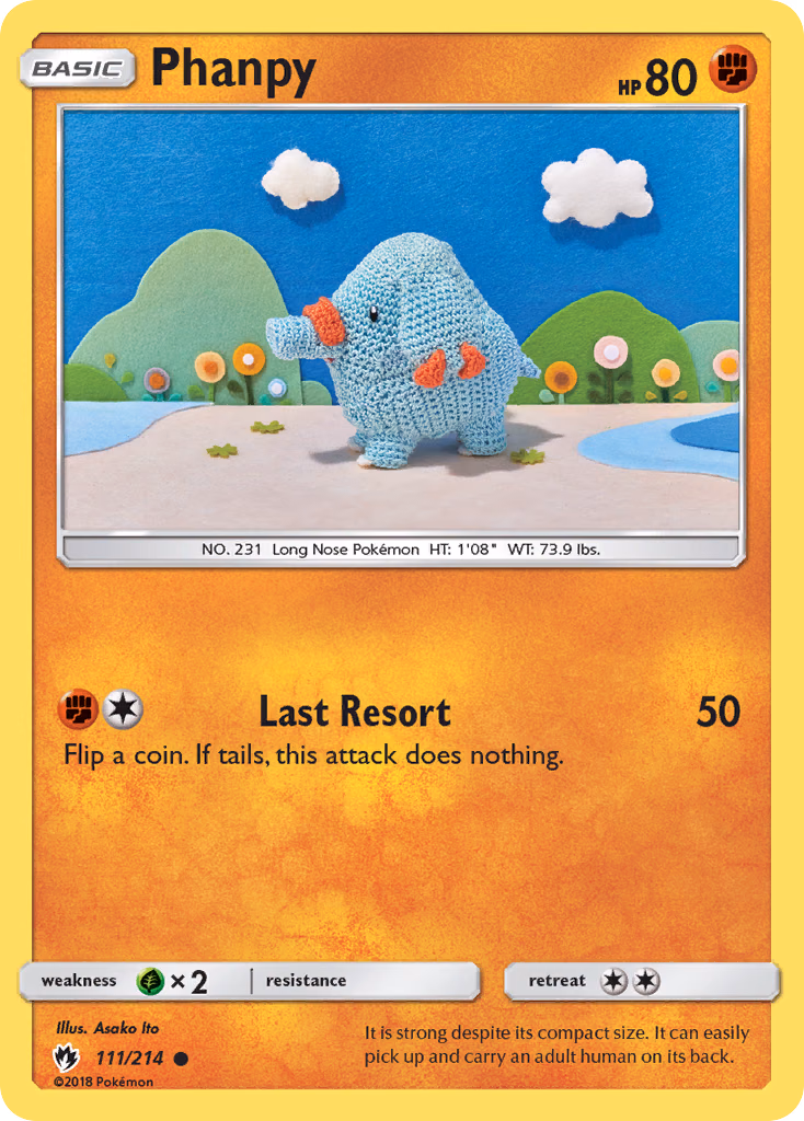 Phanpy Pokemon card (111/214, Lost Thunder)