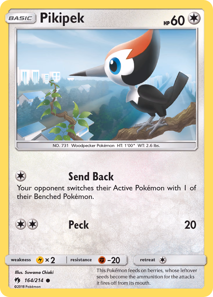 Pikipek Pokemon card (164/214, Lost Thunder)