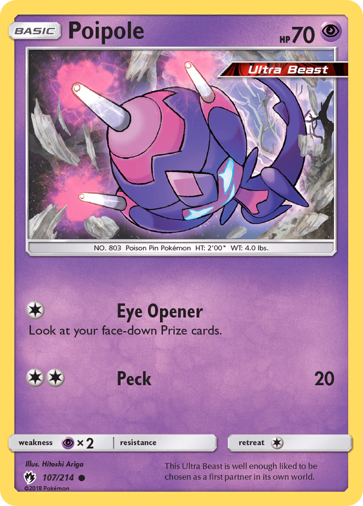 Poipole Pokemon card (107/214, Lost Thunder)