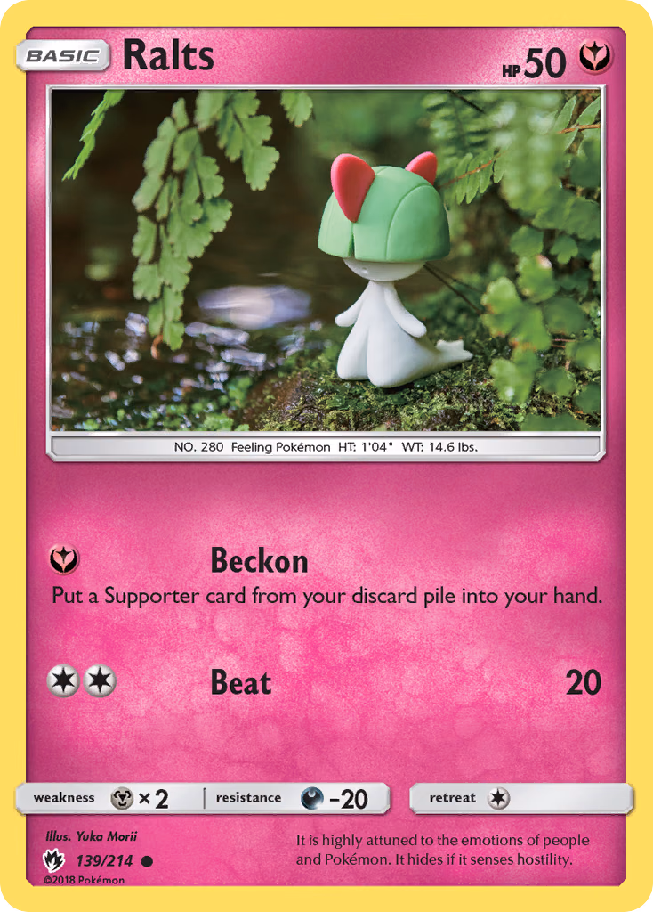 Ralts Pokemon card (139/214, Lost Thunder)