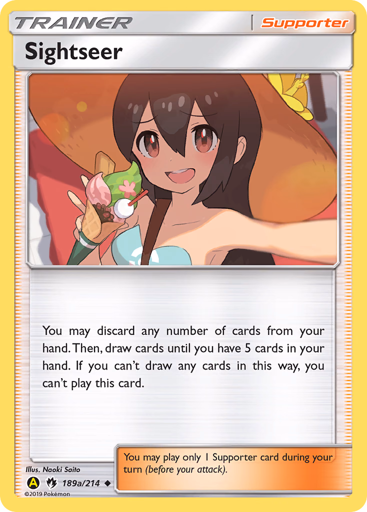 Sightseer Pokemon card (189a/214, Lost Thunder)