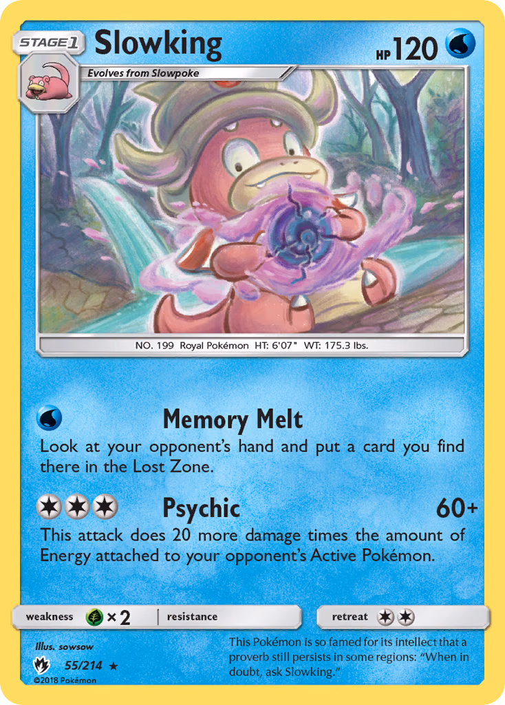 Slowking Pokemon card (55/214, Lost Thunder)