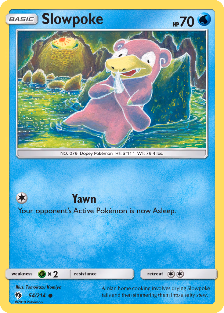 Slowpoke Pokemon card (54/214, Lost Thunder)