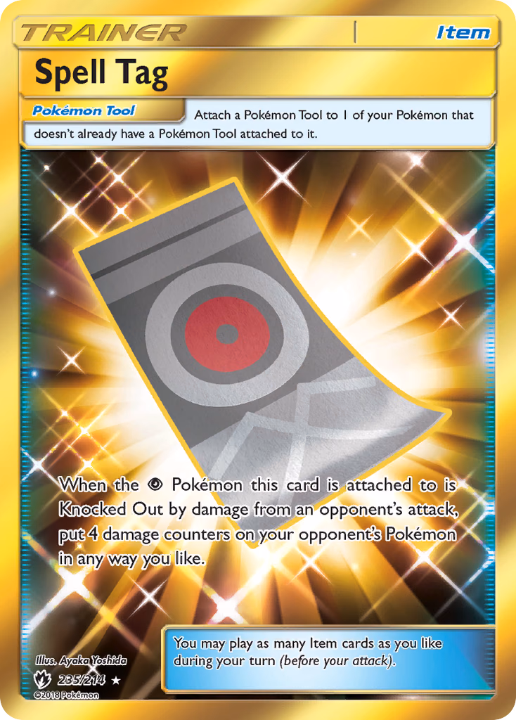 Spell Tag Pokemon card (235/214, Lost Thunder)
