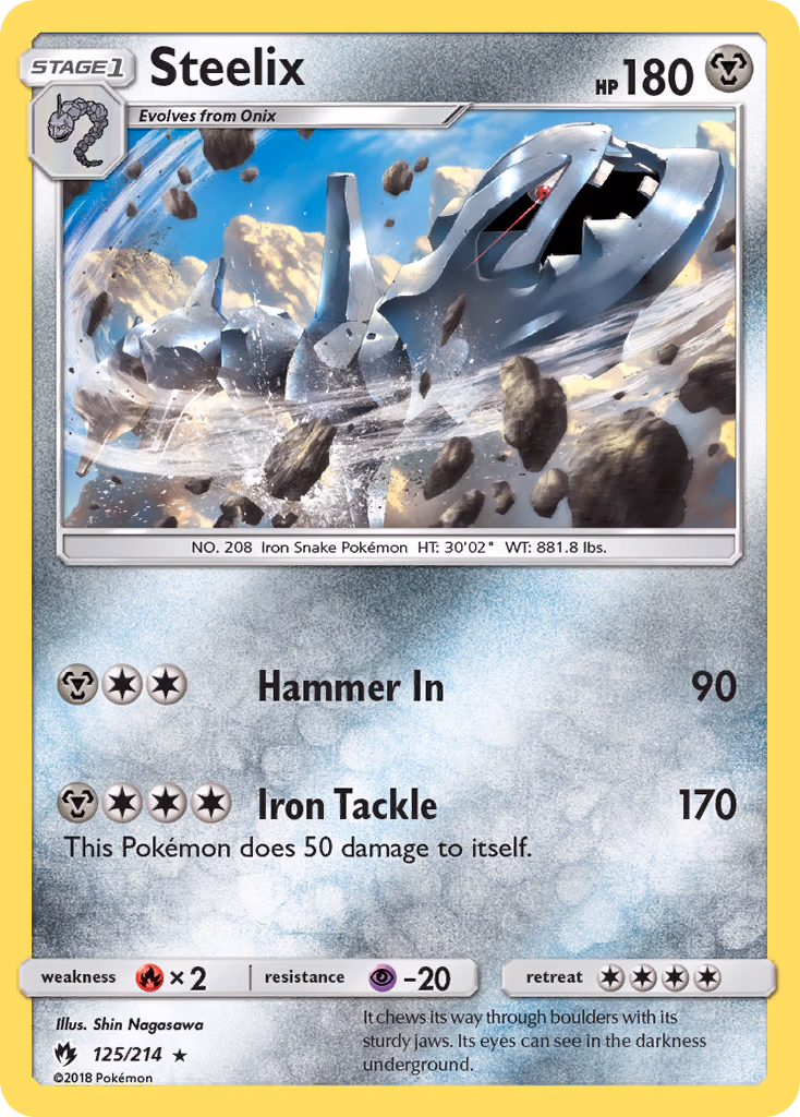 Steelix Pokemon card (125/214, Lost Thunder)
