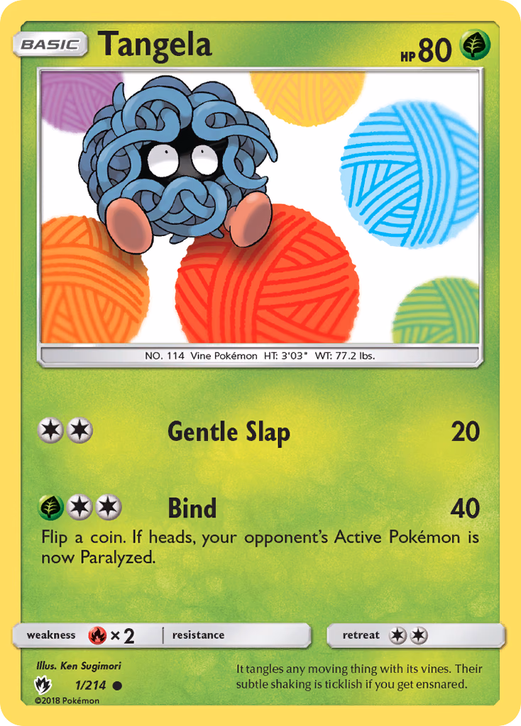 Tangela Pokemon card (1/214, Lost Thunder)