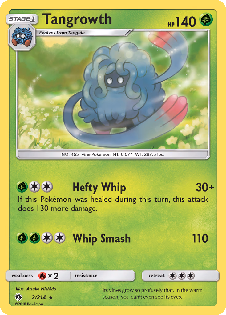 Tangrowth Pokemon card (2/214, Lost Thunder)
