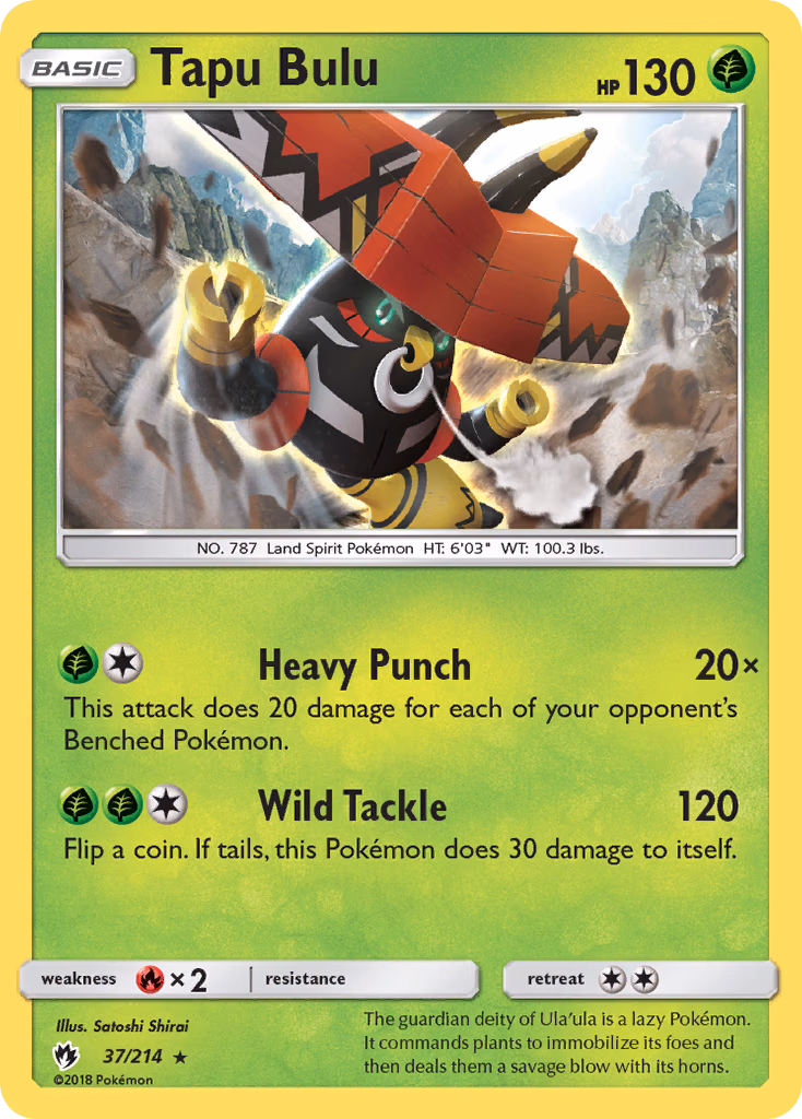 Tapu Bulu Pokemon card (37/214, Lost Thunder)