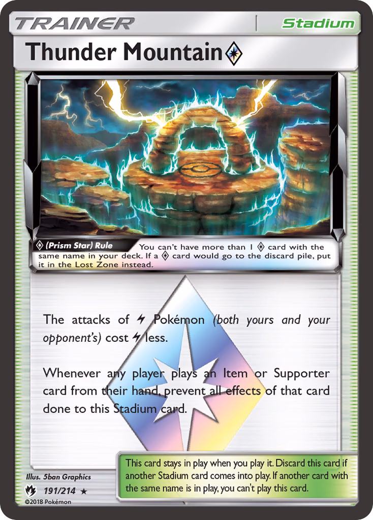 Thunder Mountain ◇ Pokemon card (191/214, Lost Thunder)