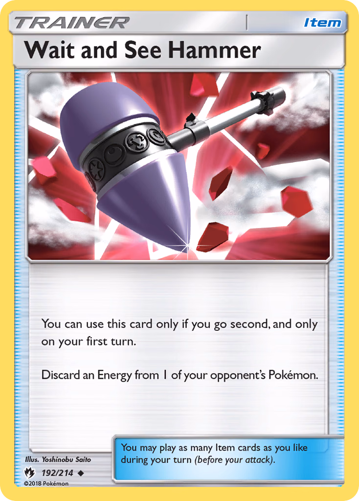 Wait and See Hammer Pokemon card (192/214, Lost Thunder)