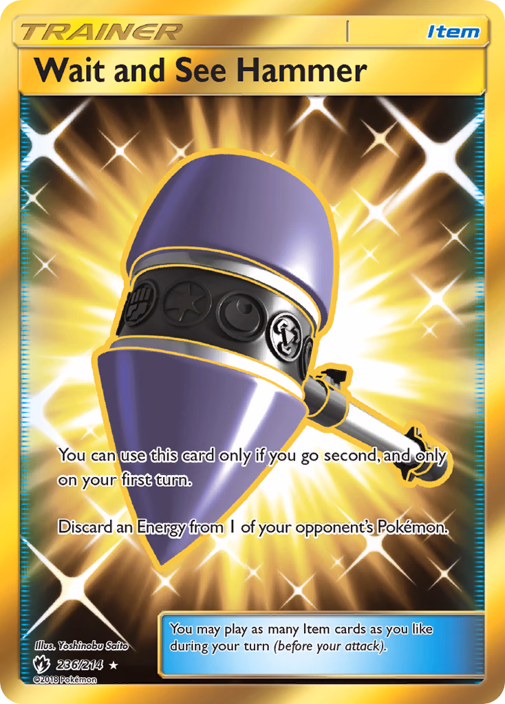 Wait and See Hammer Pokemon card (236/214, Lost Thunder)