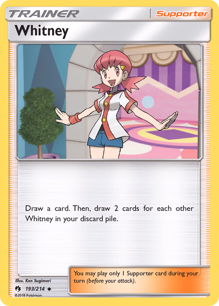 Whitney Pokemon card (193/214, Lost Thunder)