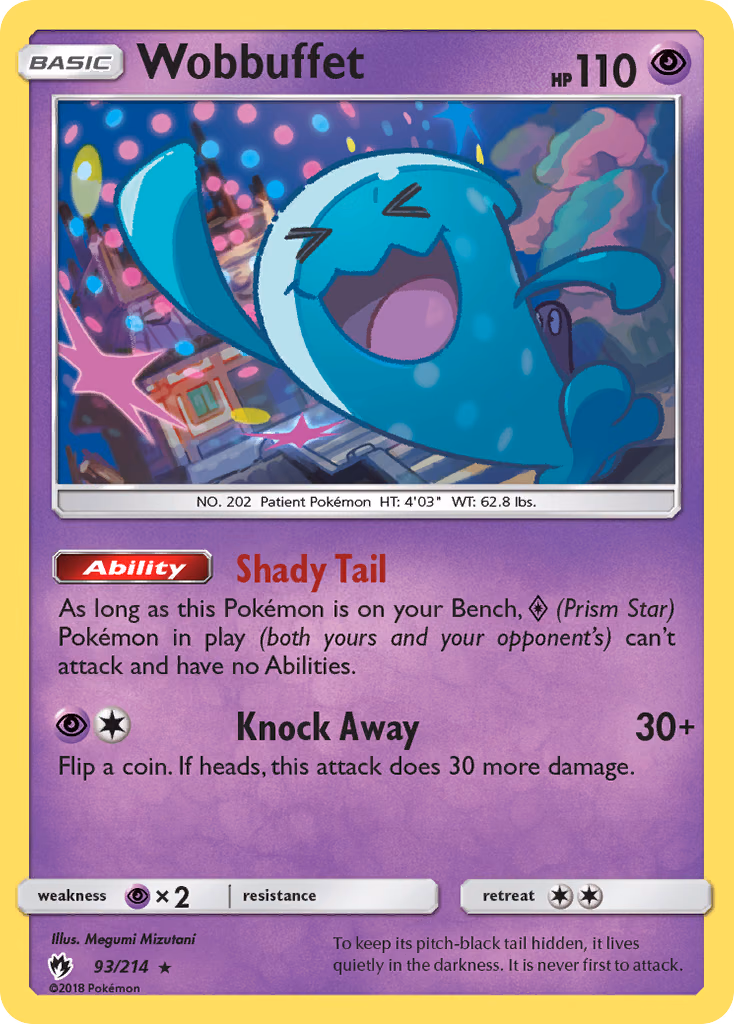Wobbuffet Pokemon card (93/214, Lost Thunder)