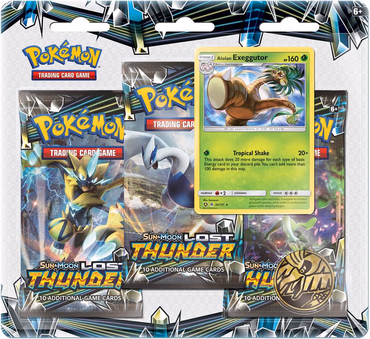 Pokemon Lost Thunder 3 Pack Blister [Alolan Exeggutor]