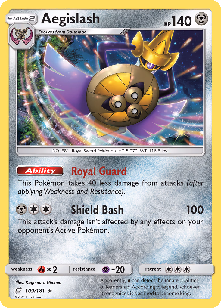 Aegislash Pokemon card (109/181, Team Up)