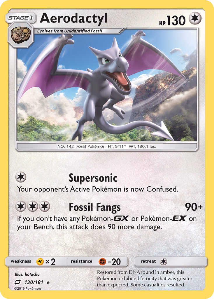 Aerodactyl Pokemon card (130/181, Team Up)