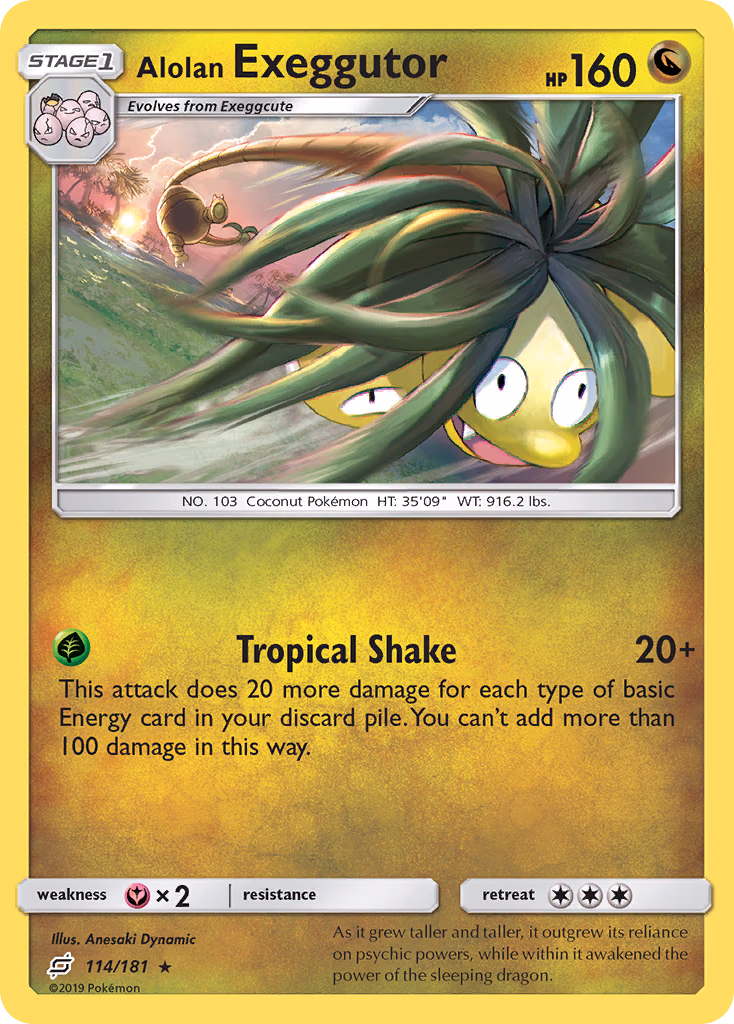 Alolan Exeggutor Pokemon card (114/181, Team Up)