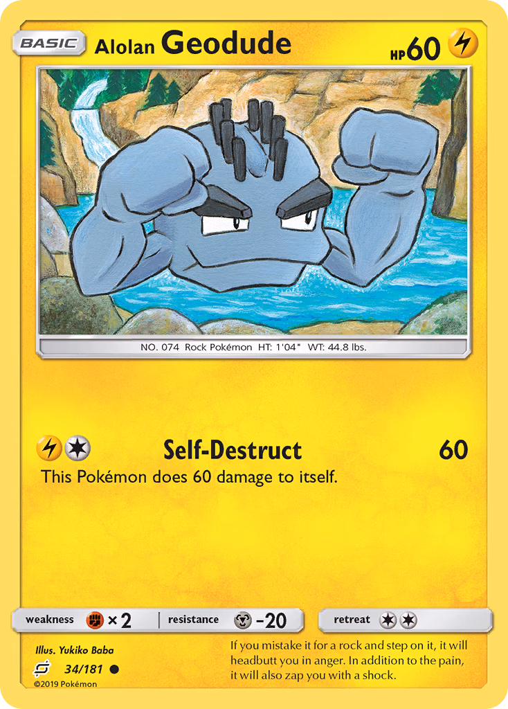 Alolan Geodude Pokemon card (34/181, Team Up)