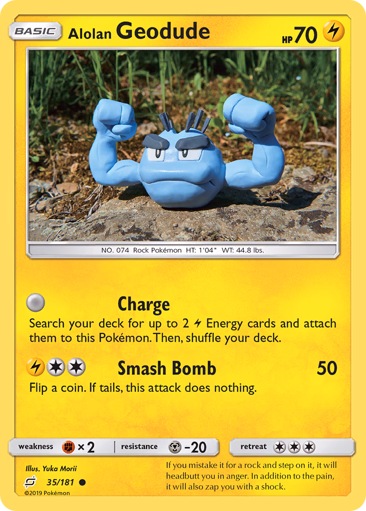 Alolan Geodude Pokemon card (35/181, Team Up)