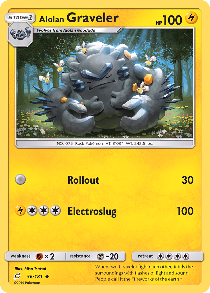 Alolan Graveler Pokemon card (36/181, Team Up)