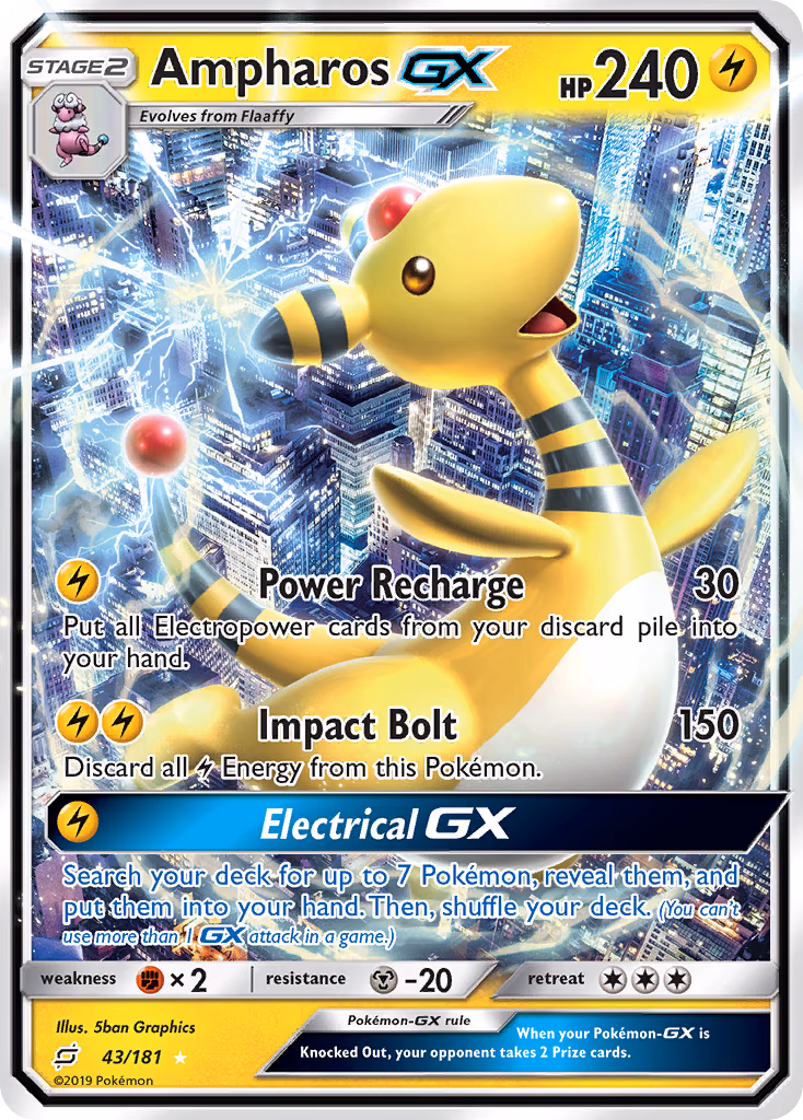 Ampharos-GX Pokemon card (43/181, Team Up)