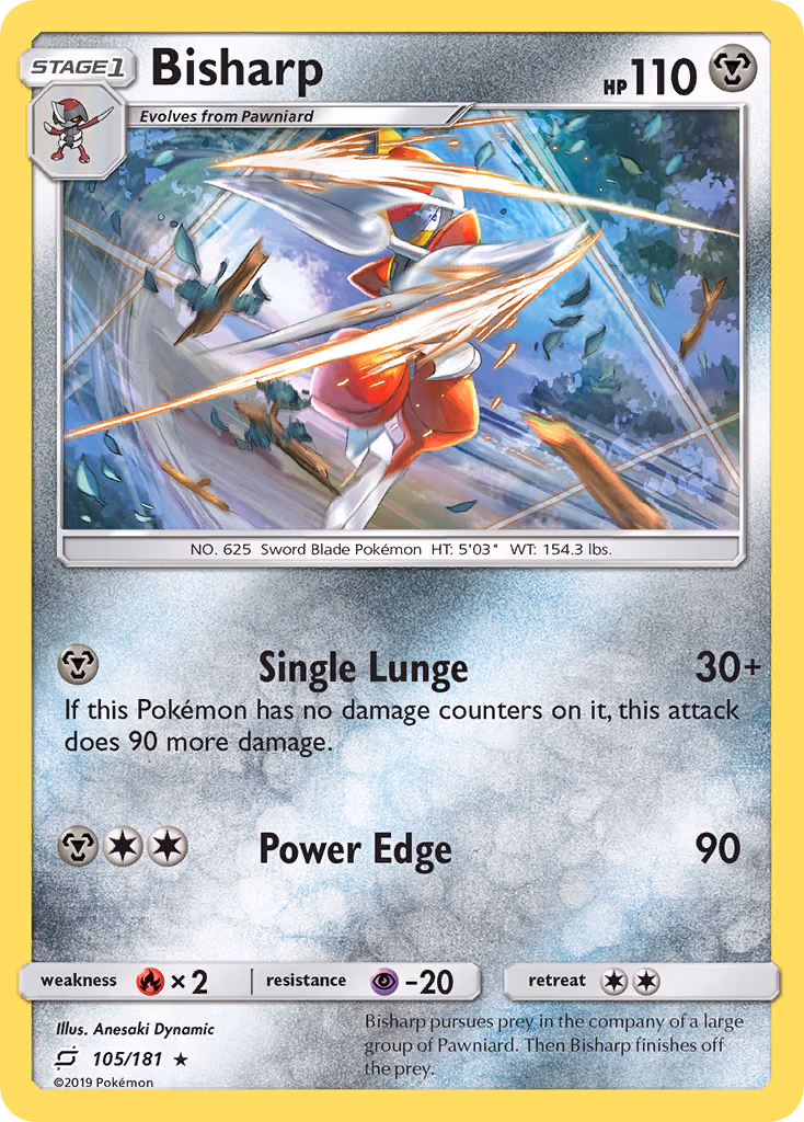 Bisharp Pokemon card (105/181, Team Up)