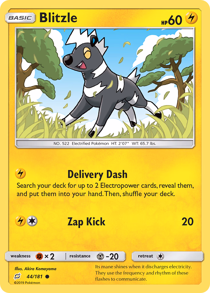 Blitzle Pokemon card (44/181, Team Up)