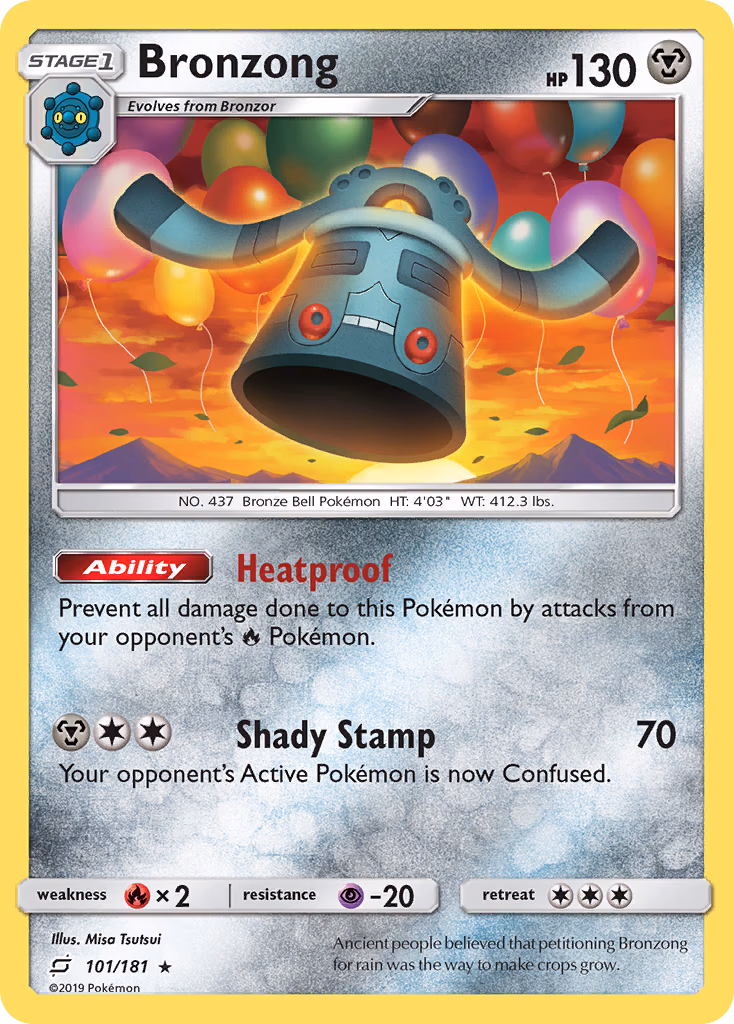 Bronzong Pokemon card (101/181, Team Up)