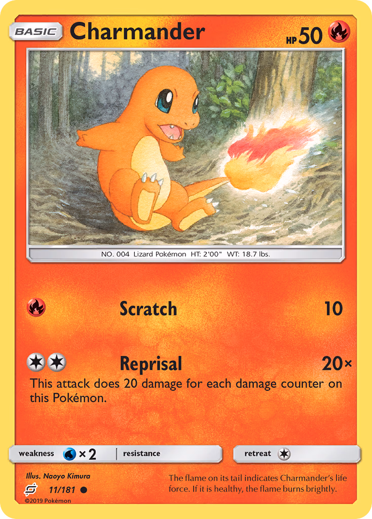 Charmander Pokemon card (11/181, Team Up)