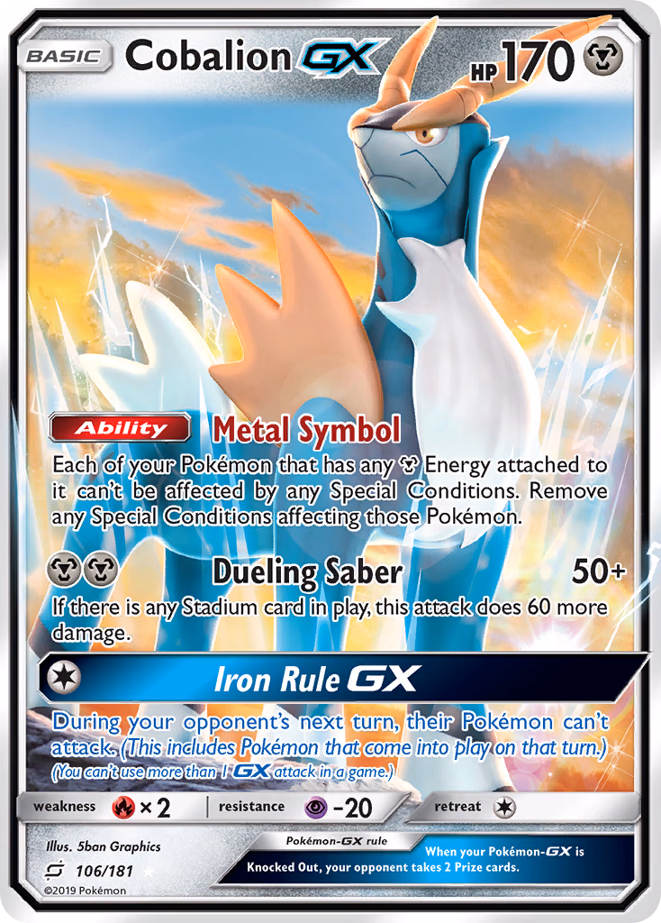 Cobalion-GX Pokemon card (106/181, Team Up)